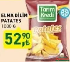 TARIM KREDİ ELMA DİLİM PATATES 1000 G fiyat ve kampanya bilgisi
